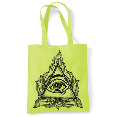 All Seeing Eye In A Triangle Illuminati Large Print Tote Shoulder Shopping Bag