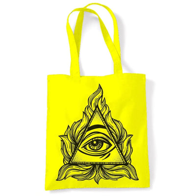 All Seeing Eye In A Triangle Illuminati Large Print Tote Shoulder Shopping Bag