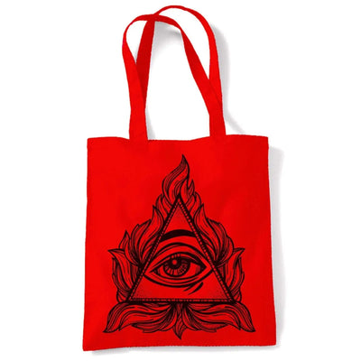 All Seeing Eye In A Triangle Illuminati Large Print Tote Shoulder Shopping Bag