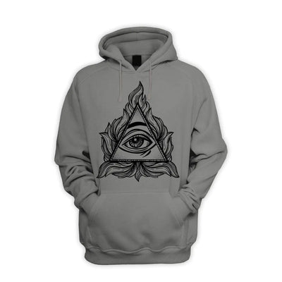 All Seeing Eye In A Triangle Illuminati Men's Pouch Pocket Hoodie Hooded Sweatshirt XL / Charcoal Grey