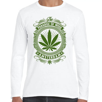 Amsterdam Paradise Of Weed Cannabis Long Sleeve T-Shirt M / White