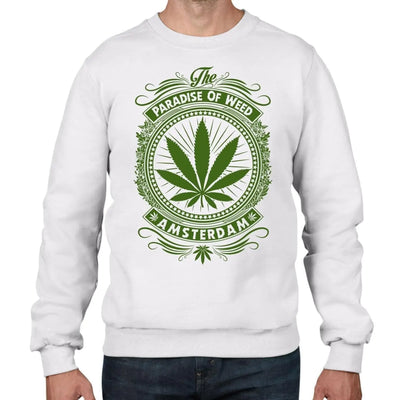 Amsterdam Paradise of Weed Cannabis Men's Sweatshirt Jumper XL / White