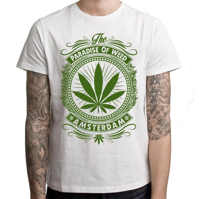 Amsterdam Paradise Of Weed Cannabis Men's T-Shirt S / White