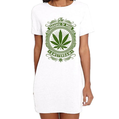 Amsterdam Paradise Of Weed Cannabis women's T-Shirt Dress S