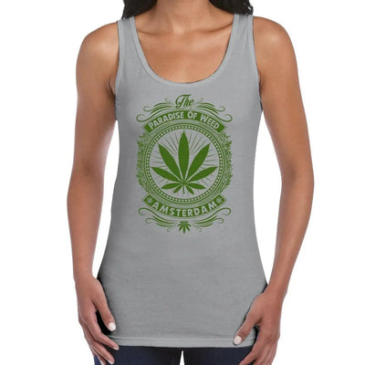 Amsterdam Paradise Of Weed Women's Tank Vest Top XL / Light Grey