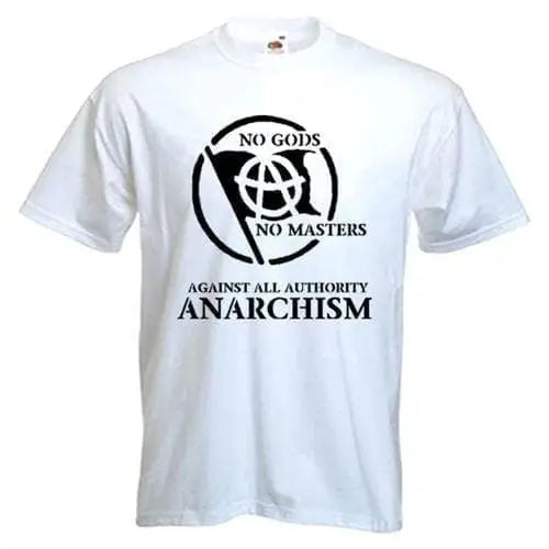 Anarchist Slogan Black Print T-Shirt 3XL / White