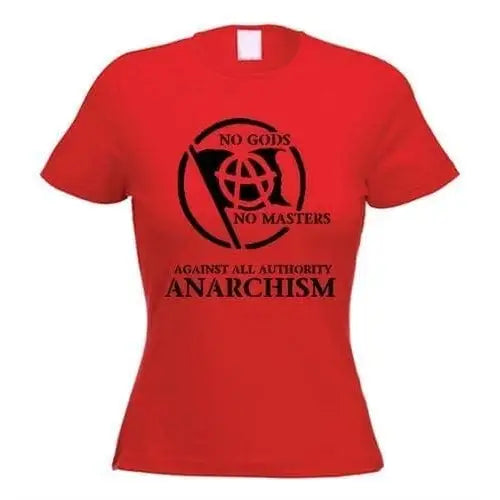 Anarchist Slogan Ladies T-Shirt XL / Red