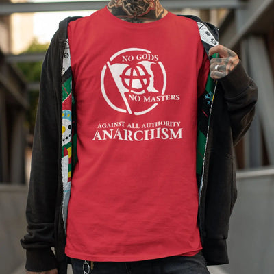 Anarchist Slogan White Print T-Shirt