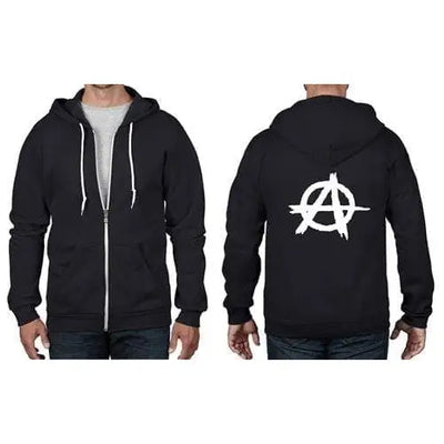 Anarchy Symbol Full Zip Hoodie XXL / Black