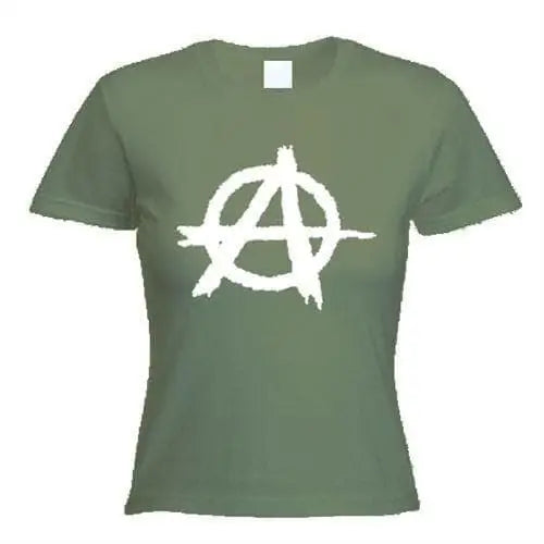 Anarchy Symbol Ladies T-Shirt S / Khaki