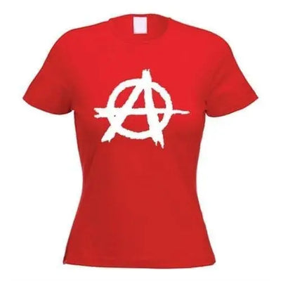 Anarchy Symbol Ladies T-Shirt S / Red