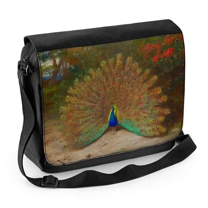 Archibald Thorburn Peacock And Peacock Butterfly Laptop Messenger Bag
