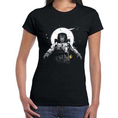 Astronaut Monkey Chimpanzee Women's T-Shirt M