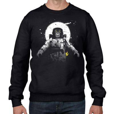 Astronaut Monkey Space Hipster Men's Sweatshirt Jumper XXL / Black
