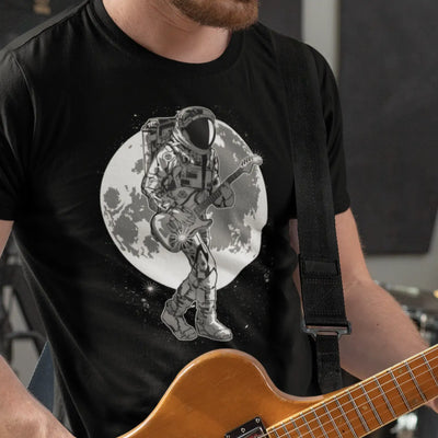 Astronaut with Electric Rock Guitar Mens Guitarist T Shirt