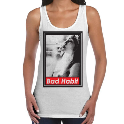 Bad Habit Smoking Girl Women's Tank Vest Top XXL / White