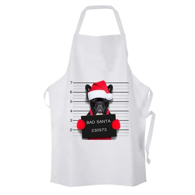 Bad Santa Dog Christmas Chefs Apron