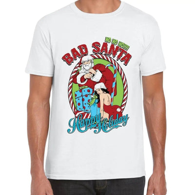 Bad Santa Happy Holidays Bah Humbug Christmas Men's T-Shirt S
