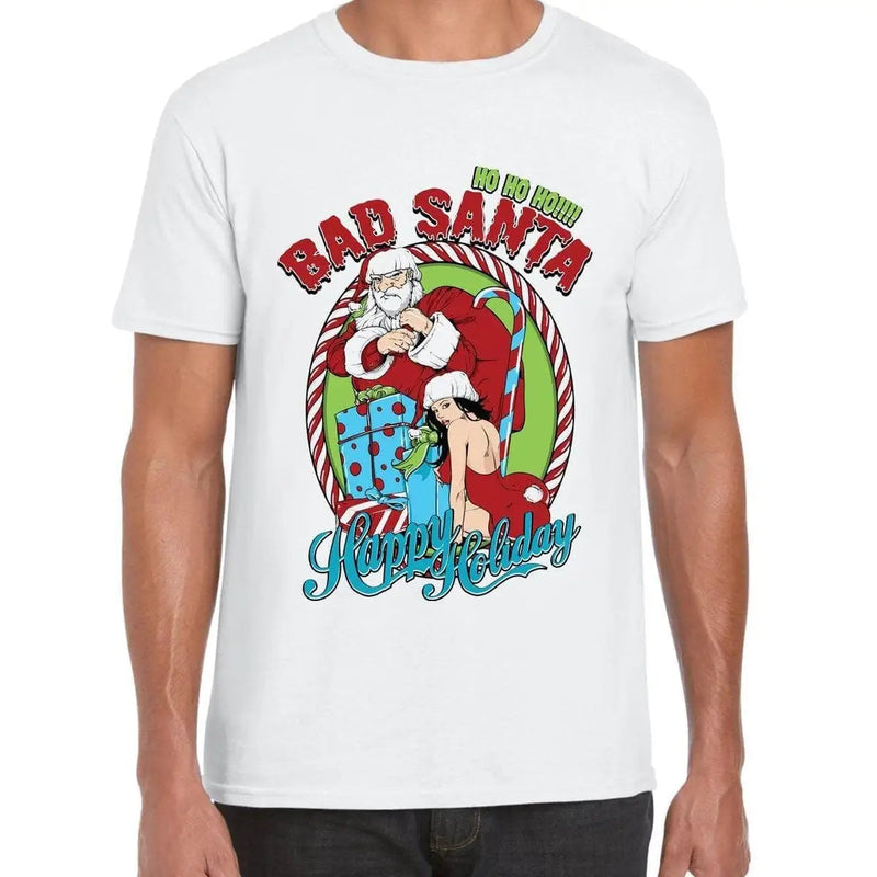 Bad Santa Happy Holidays Bah Humbug Christmas Men&