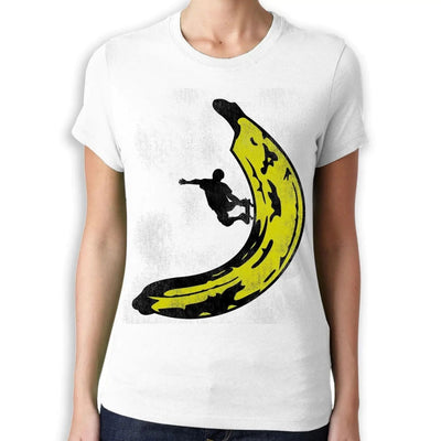 Banana Skateboarder Women's T-Shirt M / White