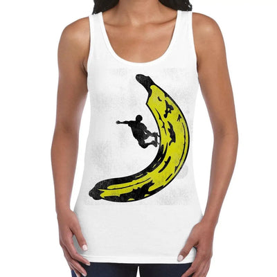 Banana Skateboarder Women's Tank Vest Top L / White