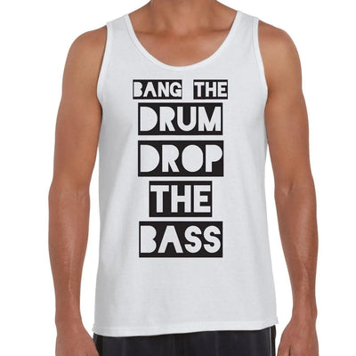 Bang The Drum Drop The Bass Jungle Men's Tank Vest Top M / White