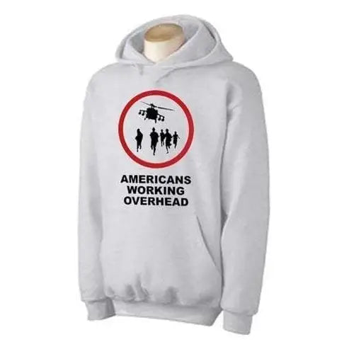 Banksy Americans Working Overhead Hoodie M / Light Grey