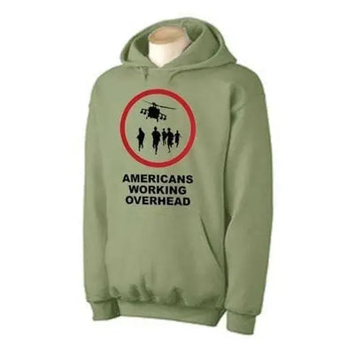 Banksy Americans Working Overhead Hoodie M / Khaki