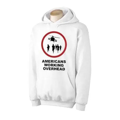 Banksy Americans Working Overhead Hoodie M / White