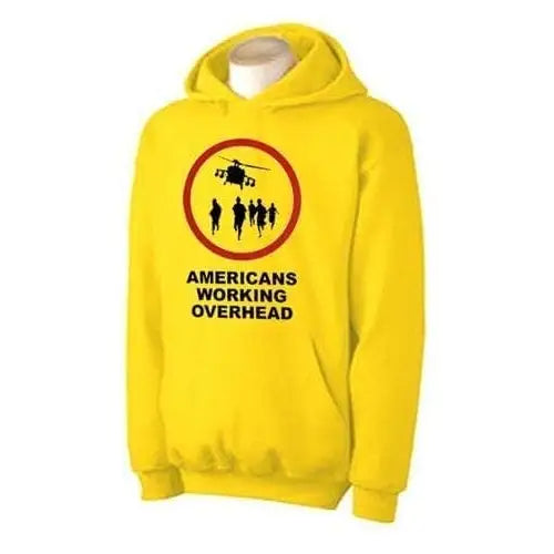 Banksy Americans Working Overhead Hoodie M / Yellow