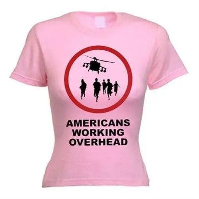 Banksy Americans Working Overhead Ladies T-Shirt S / Light Pink