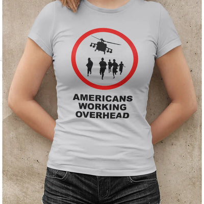 Banksy Americans Working Overhead Ladies T-Shirt - Womens
