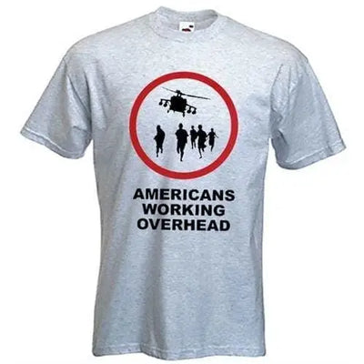 Banksy Americans Working Overhead T-Shirt L / Light Grey