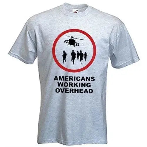 Banksy Americans Working Overhead T-Shirt L / Light Grey