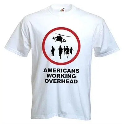 Banksy Americans Working Overhead T-Shirt L / White