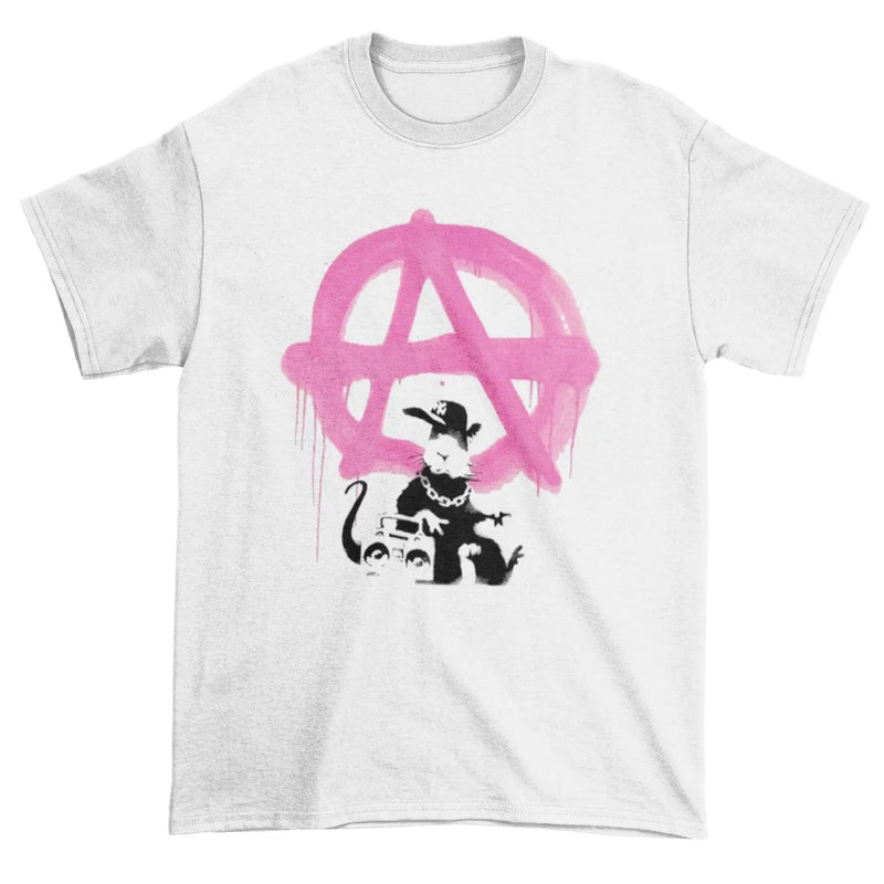 Banksy Anarchy Rat T-Shirt M / White