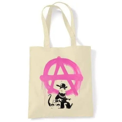 Banksy Anarchy Rat Tote \ Shoulder Bag