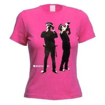 Banksy Avon & Somerset Police Ladies T-Shirt S / Dark Pink