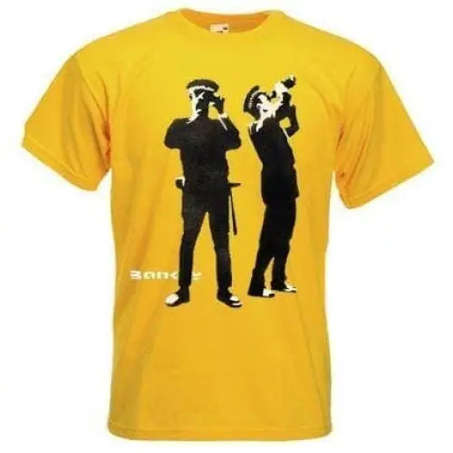 Banksy Avon & Somerset Police T-Shirt 3XL / Yellow