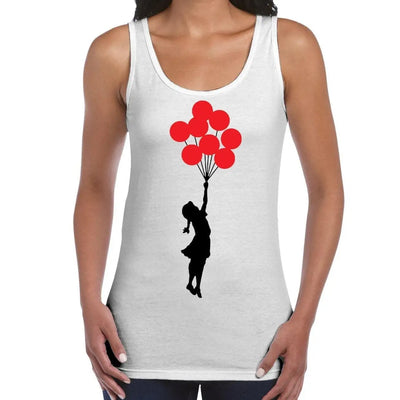 Banksy Balloon Girl Women's Tank Vest Top M / White