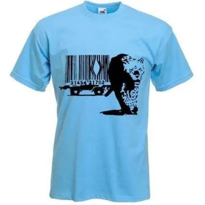 Banksy Barcode Leopard Mens T-Shirt
