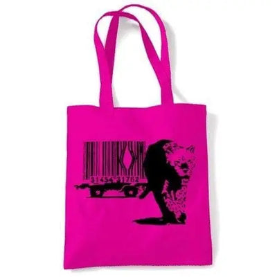 Banksy Barcode Leopard Shoulder bag Dark Pink