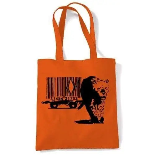 Banksy Barcode Leopard Shoulder bag Orange