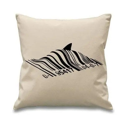 Banksy Barcode Shark Cushion Cream