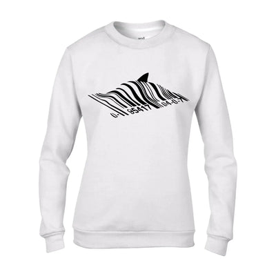 Banksy Barcode Shark Graffiti Women's Sweatshirt Jumper XL / White