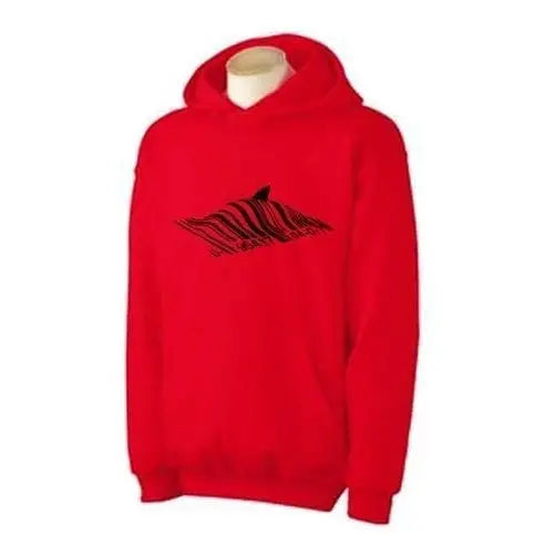 Banksy Barcode Shark Hoodie M / Red