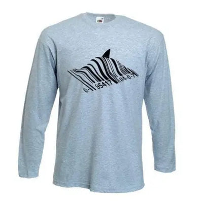 Banksy Barcode Shark Long Sleeve T-Shirt S / Light Grey