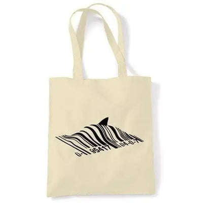 Banksy Barcode Shark Shoulder Bag Cream