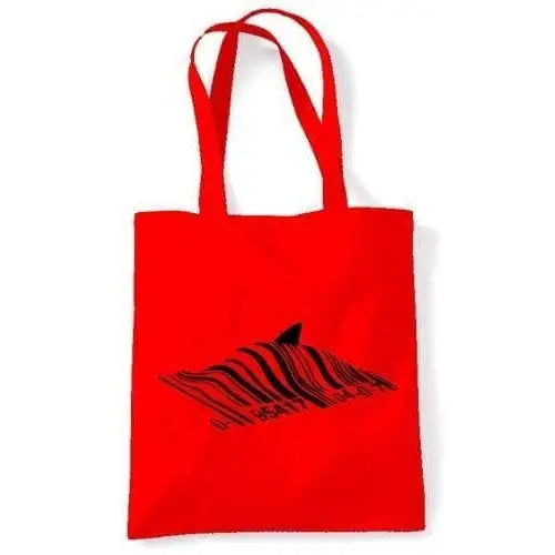 Banksy Barcode Shark Shoulder Bag Red