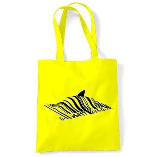 Banksy Barcode Shark Shoulder Bag Yellow